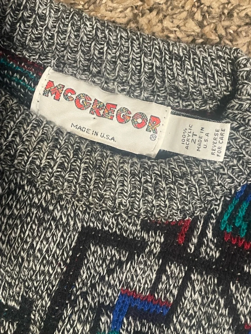 McGregor vintage Kids Gray Geometric print Sweater sz 2T